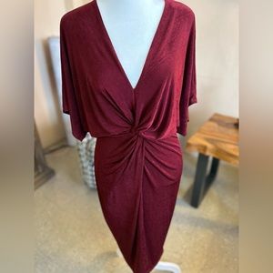 Beautiful and sexy, dark red shimmery dress.